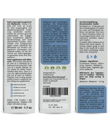Buy High Dose Melatonin Drops 1mg - Alcohol-Free Sugar-Free Vegan Sleep Aid - Nutri Sleep Drops 50ml with Pipette - Buy Online on GoSupps.com