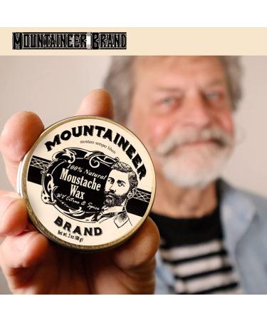 Mountaineer Brand Mustache Wax 2oz - 100% Natural Beeswax & Plant Based Oils for Long-Lasting Extra Firm Hold | Grooming Beard and Moustache | Smooth Conditioning Balm with Citrus & Spice Scent - Buy Online on GoSupps.com