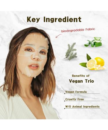 PUREDERM Vegan Facial Sheet Masks (Trio 12 set) - Aloe, Tea Tree, Vitamin - Hydrating, Moisturizing, Brightening, and Soothing Beauty Masks for Dry, Dehydrated, and Dull Skin - Buy Online on GoSupps.com