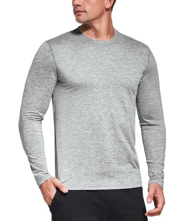 Men's UPF 50+ Long-Sleeved Functional Shirts | Fast-Drying Breathable Running Tops | Gym & Outdoor Fitness Wear - Available in Black Marine Coal Gray Size L - Buy Online on GoSupps.com