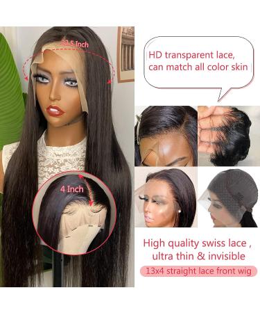 22 HD Lace Front Wig Human Hair 180% Density for Black Women - Pre Plucked with Baby Hair - Natural Color - Buy Online on GoSupps.com