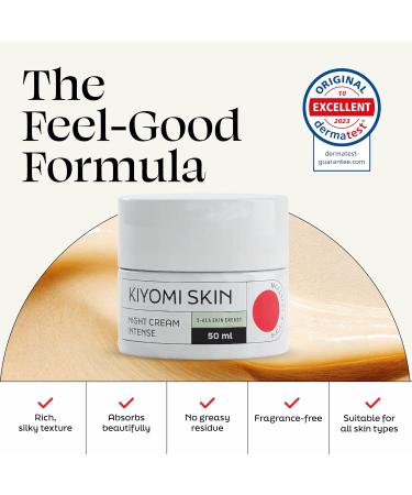 Kiyomi Skin Night Cream Intense - Overnight Face Cream with 5-ALA, Resveratrol, Ceramides, Peptides - Anti-Aging Facial Moisturizer for Fine Lines, Wrinkles, Skin Barrier - German Made - 1.7 Fl Oz - Buy Online on GoSupps.com