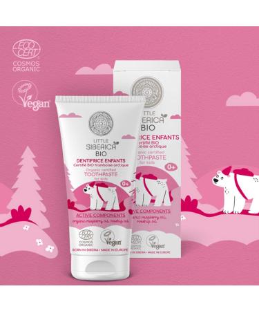 Little Siberica Organic Children's Toothpaste Arctic Raspberry 60g - Natural Kids Dental Care for Healthy Smiles - Buy Online on GoSupps.com