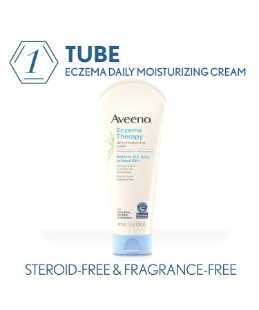Aveeno Eczema Therapy Daily Moisturizing Cream for Sensitive Skin Soothing Lotion with Colloidal Oatmeal for Dry Itchy and Irritated Skin Steroid-Free and Fragrance-Free 7.3 oz - Buy Online on GoSupps.com
