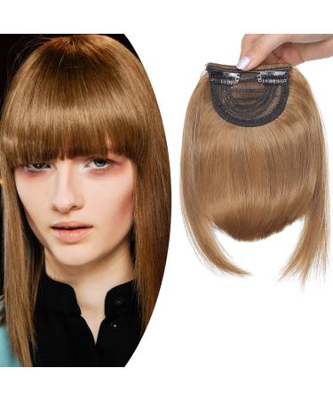 SEGO Pony Hairpiece Extensions Fringe Clip in Bangs One Piece In Front Hair Hair Extension Coffee Brown-1