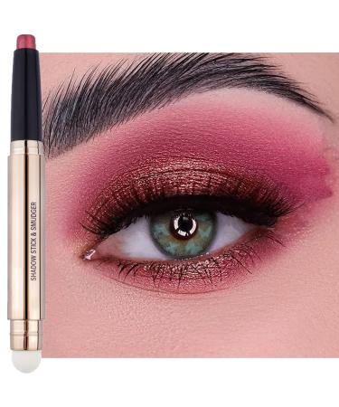 Glitter Eyeshadow Metallic Eye Shadow Stick Pearl Shimmer Dual-Ended Eyeshadow Eye Brightener Highlighting Pen High Pigmented Cruelty Free Smooth Easy To Color For Sensitive Eyes Makeup (#06)