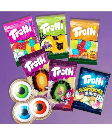 Pack Bonbons Halloween Mix Becky 205g & Trolli Sweet & Sour 360g avec autocollant fant me id al pour trick or treat enfants f te d Halloween d co bo te bonbons & plaisir gourmand effrayant Halloween Mix - 1 Pack (Becky 205g & Trolli 360g) - Buy Online on GoSupps.com