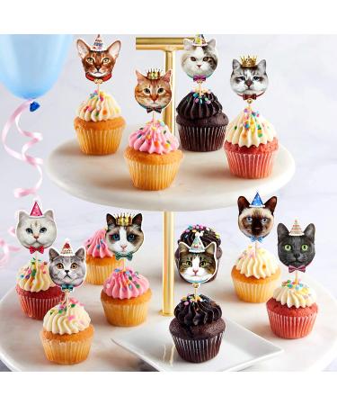 Ercadio 30 Pack Cat Cupcake Toppers Cat Head Cupcake Picks Kitten Cat Cake Toppers Kitten Pet Cat Cupcake Toppers for Cat Theme Birthday Baby Shower Party Cake Supplies A-10 Style Cats - Buy Online on GoSupps.com