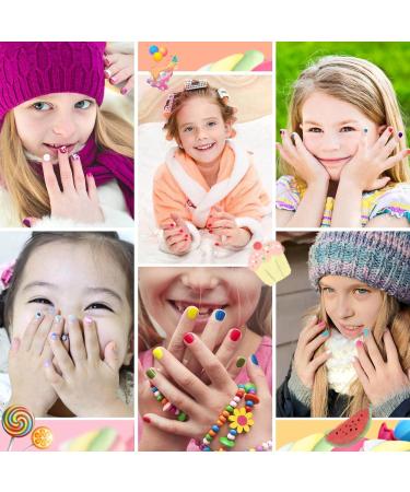 ETYJO 12 Candy Colors Non-Toxic Peel-Off Kids Nail Polish Set with Flower Stickers - Quick Dry Water-Based Varnish, Perfect Gift for Teenage Girls 3+ - B-Candy - Buy Online on GoSupps.com