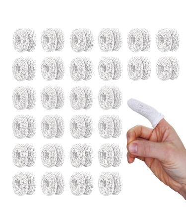 30 Pieces Finger Cots Finger Bandage First Aid Finger Bandages Tubular for Thumb Bandage Finger Stall Tubular Bandages for Work for Cargo Handling Gardening Work Sports and Fitness(White)