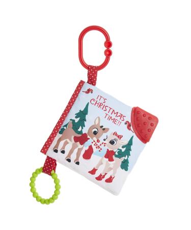 KIDS PREFERRED Rudolph The Red-Nosed Reindeer On The Go Teether Book  Soft Crinkle  Mirror  Christmas Holiday Toy  Boys & Girls 0 and up  5 Inches
