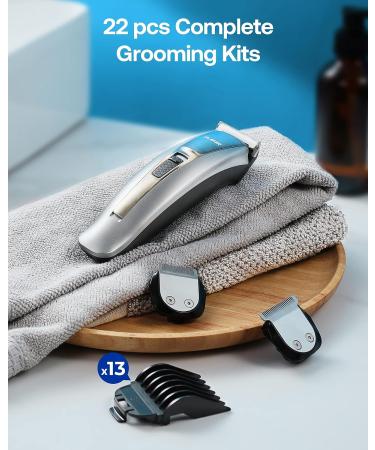 GLAKER Cordless Hair Clippers for Men - 3 in 1 Trimmer with 13 Guards, Detachable Blades & Turbo Motor - Professional Beard Grooming Kit - USB C Rechargeable - Buy Online on GoSupps.com