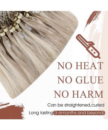 Buy Hetto Microring Real Hair Balayage Extensions - #P17/23 Light Blond Highlights - 50cm Remy Hair Extensions for Seamless Volume - Buy Online on GoSupps.com