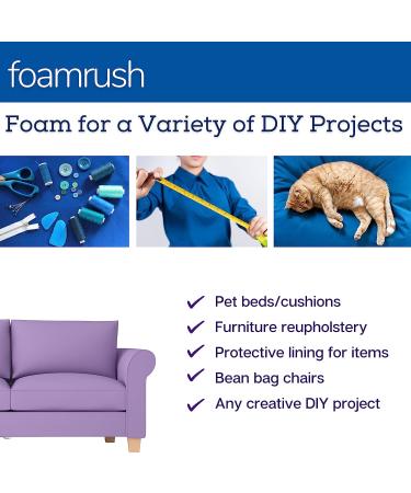 FoamRush Upholstery Foam Cushion High Density (Chair Cushion Square Foam for Dinning Chairs  Wheelchair Seat Cushion Replacement)(2" x 18" x 18") - Buy Online on GoSupps.com