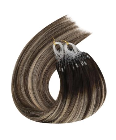 UGEAT Microring Extensions | 60cm Real Hair Balayage Brown & Chocolate Ombre | Micro Loop #4/18/4 Extensions - Buy Online on GoSupps.com