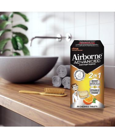 Airborne 500mg Vitamin C Chewable Tablets with Betaboost - 44ct Citrus Flavor, Supports Healthy Immune Cells, Year-Round Immune Support - Buy Online on GoSupps.com