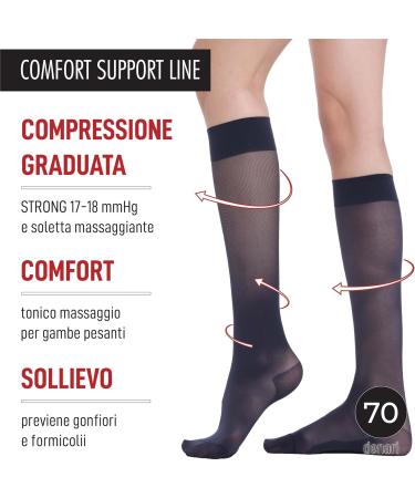 BEONTOP Gambaletto 70 Gradual Women 17-18 mmHg Comfort Support - Navy Blue Compression Stockings for Optimal Relief - Buy Online on GoSupps.com