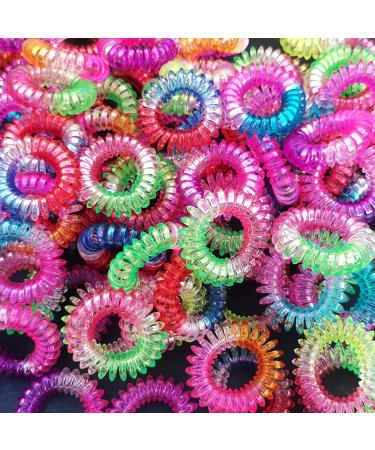 FINDYOU 40 Pcs Hair Ties Spiral for Women Plastic Hair Ties Coil Hair Ties for Girls Clear Hair Ties No Damage Baby Hair Ties for Thick Hair Elastic Hair Ties Small 1