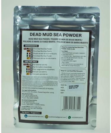 SVATV Dead Sea Mud Powder with Nourishes Exfoliates Softens & Detoxify Skin Deep Pore Cleansing Properties - Face Mask Powder Mud Bath or Dead Sea mud for All type of Skin- 227g | 8 Oz Dead Mud Sea Clay - Buy Online on GoSupps.com