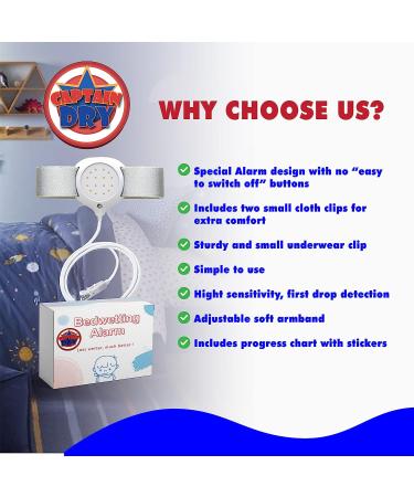 CAPTAIN DRY Bedwetting Alarm for Boys and Girls | Nocturnal Enuresis Monitor for Deep Sleepers | Two Modes | Proven System - Buy Online on GoSupps.com