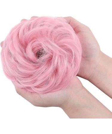 Thick Curly Hair Bun Extension Scrunchie - Light Pink Updo Hairpiece for Women & Girls - 45g - Buy Online on GoSupps.com
