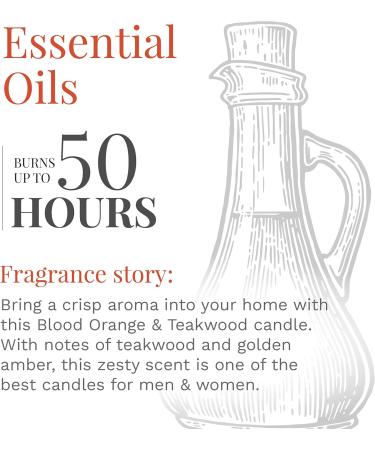 Essential Elements Blood Orange & Teakwood Scented Candle - 9 oz Aromatherapy Candle with 50 Hours Burn Time | International Shipping Available - Buy Online on GoSupps.com