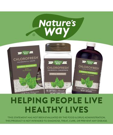 Nature's Way Chlorofresh Liquid Chlorophyll Concentrate 16 Fl. Oz - Mint Flavored | Internal Deodorant for Detoxification Pathways - Buy Online on GoSupps.com