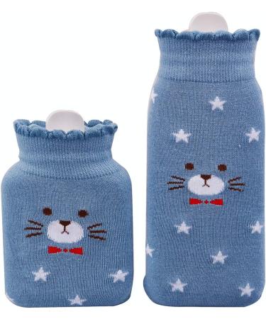 RUKAZA Hot Water Bag Heating Bottle Silicone with Knit Cover - Pain Relief & Hot Compress Therapy (Blue Long) - Buy Online on GoSupps.com