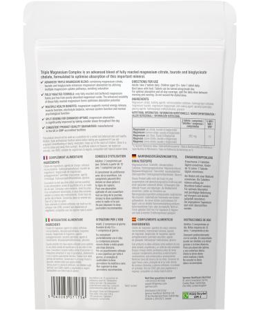 Igennus Advanced Triple Magnesium Complex Fully Reacted & Chelated Glycinate Taurate & Citrate Clean Label High Bioavailability & Absorption 180 Tablets Vegan Non-Buffered 180 Count (Pack of 1) - Buy Online on GoSupps.com