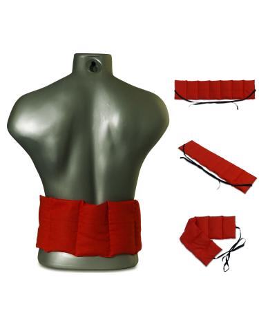 Cherry stone pillow 7-chamber with band 65x15 cherry red. Heat pad grain pillow with cherry stones