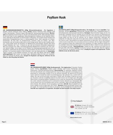 Psyllium Husk Fiber Psyllium Fiber Supplement 180 Vegan Capsules for 3 Months 1400mg Psyllium Husks per Serving from Horbaach - Buy Online on GoSupps.com