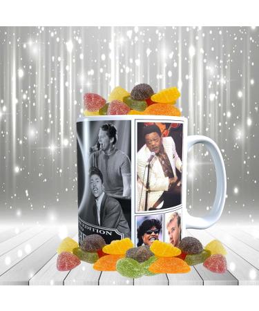 Rock n Roll Greats of 50s & 60s Personalised Music Icon Mug with Choice of Sweets Gift - Buy Online on GoSupps.com