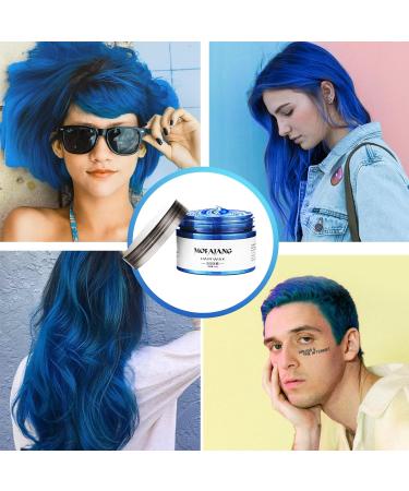 Temporary Hair Color Wax - Instant Hairstyle Cream 4.23 oz | Blue Hair Pomade for Cosplay & Parties | Easy Clean Formula - Buy Online on GoSupps.com