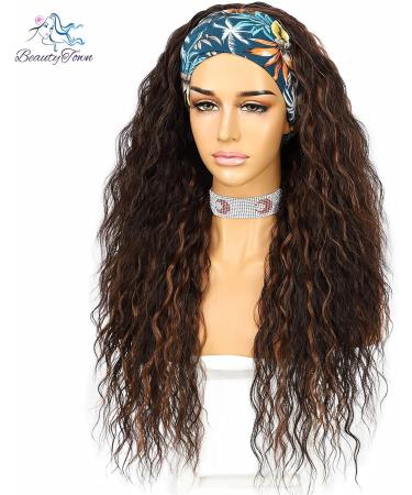ZYC Long Kinky Curly JBROWN Headband Wig - No Gel Glueless Perfect for Daily Wear Weddings Parties Travel & Holidays | International Shipping Available - Buy Online on GoSupps.com