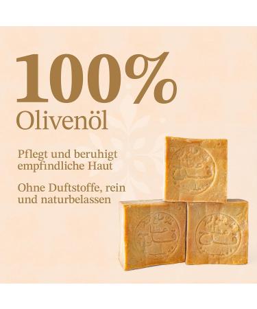  Zaman Sense Aleppo Premium Soap Set of 3 100% Olive Oil Soap with Soap Pouches Handmade and Natural Ripened Fragrance-Free Vegan Free No Additives Natural Soap for the - Buy Online on GoSupps.com