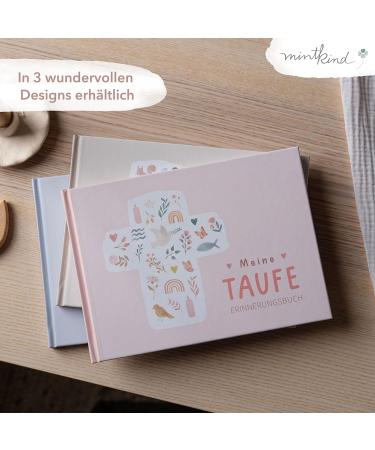 Mintkind Baptism Book | Perfect Baptism Gifts for Boys & Girls | Memory Book & Godchild Gift | Ideal Godmother Gift with Flower Design - Buy Online on GoSupps.com