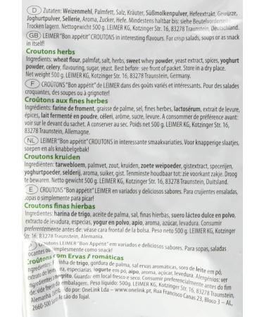 Leimer Herbs Croutons 500g Perfect for Salads & Soups | International Shipping Available - Buy Online on GoSupps.com