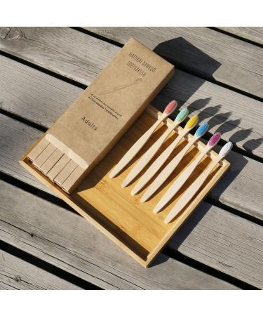 Comfoliving Bamboo Charcoal Toothbrush Set - Soft Bristles Eco-Friendly Travel Set in 10 Colors for Men & Women - Buy Online on GoSupps.com