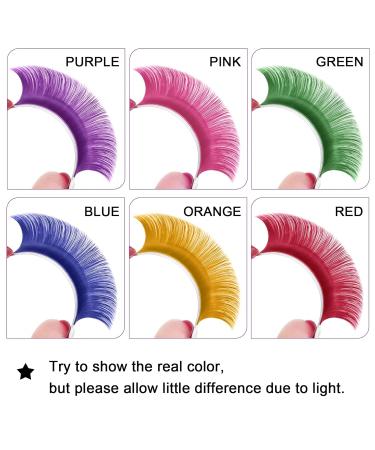 Orange Self-Fan Eyelashes D-0.07 Mix | Easy Fan Lashes for Volume | D Curl Colored Extensions 8-15mm - Buy Online on GoSupps.com