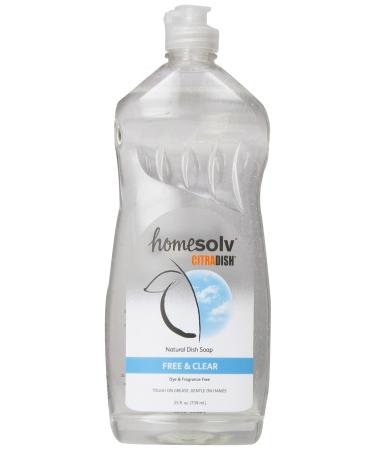 Homesolv Dishwashing Liquid, Free and Clear, 25 Fluid Ounce 25 Ounce Free & Clear