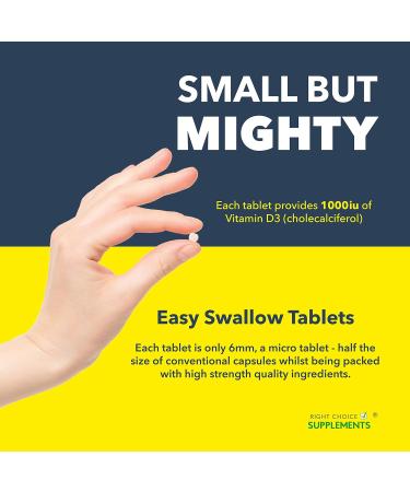 Vitamin D 1000iu | 1-Year Supply | Easy-Swallow Vegetarian Tablets for Immune Support - Buy Online on GoSupps.com