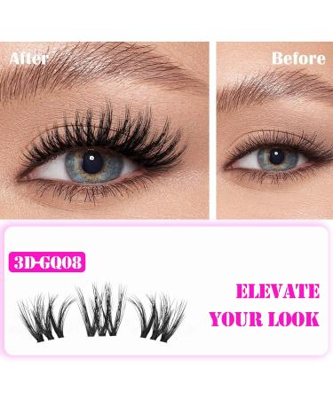 GAQQI Lash Clusters - 110 Wispy Volume Eyelash Extensions 10-14mm | Fluffy 3D Individual Lashes with Soft Thin Band - Buy Online on GoSupps.com