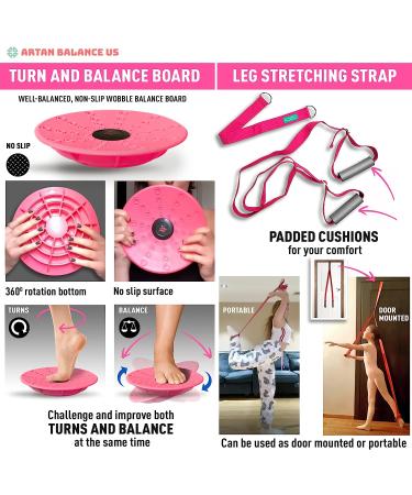 Leg Stretching Strap and Ballet Balance Board Set for Dance & Gymnastics - Buy Online on GoSupps.com
