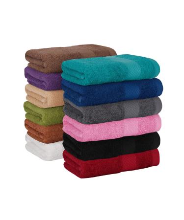 HAVLULAND Pack of 12 Bath Washcloths Face Cloths Dishcloths Fast Drying Large 13 x 13-Inch Extra Absorbent 100%Terry Cotton Washcloths - Multi-Color Multicolor Cotton