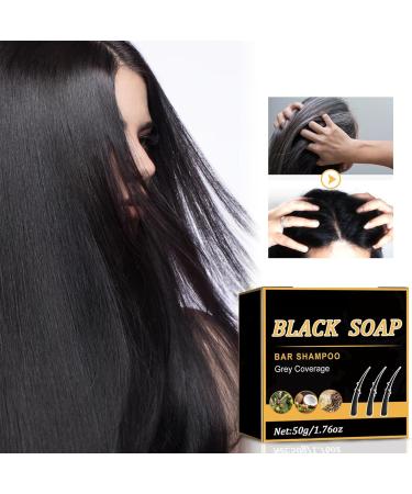  Gwtdtoad Gray Hair Coverage Soap Black Soap Gray Reverse Shampoo Bars Gray Hair Reverse Soap for Travel Vacation Business Lifestyle 50g - Buy Online on GoSupps.com