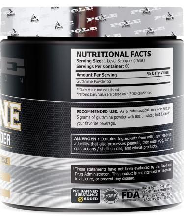 Glutamine Powder for Muscle Recovery & Immune Support | 300g 60 Servings - Optimize Digestive Health - Buy Online on GoSupps.com