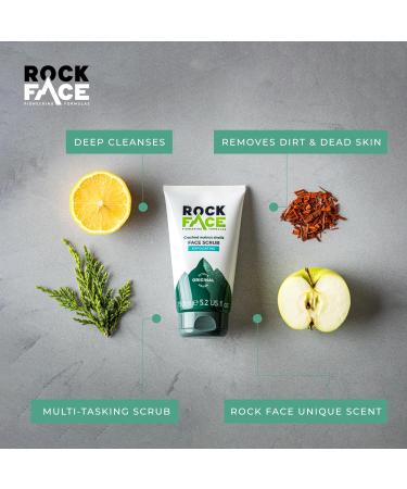 Rockface Exfoliating Face Scrub for Men 100ml | Everyday Face Scrub | Invigorates Tired Skin | Fresh Citrus | Smooth Skin - Buy Online on GoSupps.com