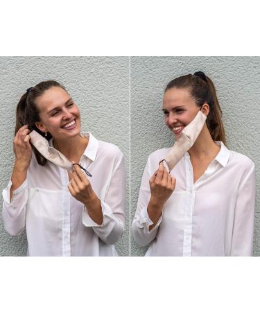 Silkist Unisex 100% Silk Mouth Protection Mask - Reusable 3-Layer Breathable & Skin-Friendly with Adjustable Ear Loops & Nose Bracket - Cooling Summer Beige - Buy Online on GoSupps.com