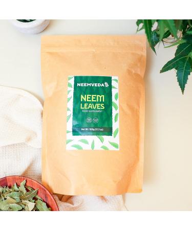 Neemveda Organic Dried Neem Leaves - 500g | Native Neem Leaves for Herbal Remedies - Buy Online on GoSupps.com
