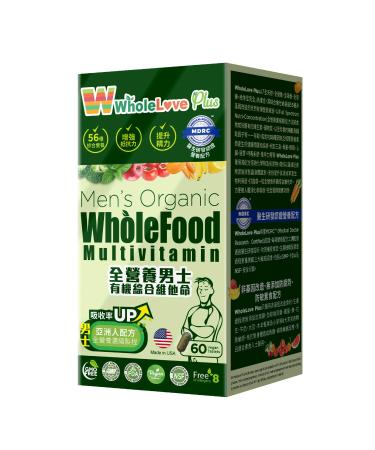 NOTO WholeLove Plus Men's Organic WholeFood Multivitamin Health Supplements for Immune Support Vitamin Vegan Friendly 60 Tables
